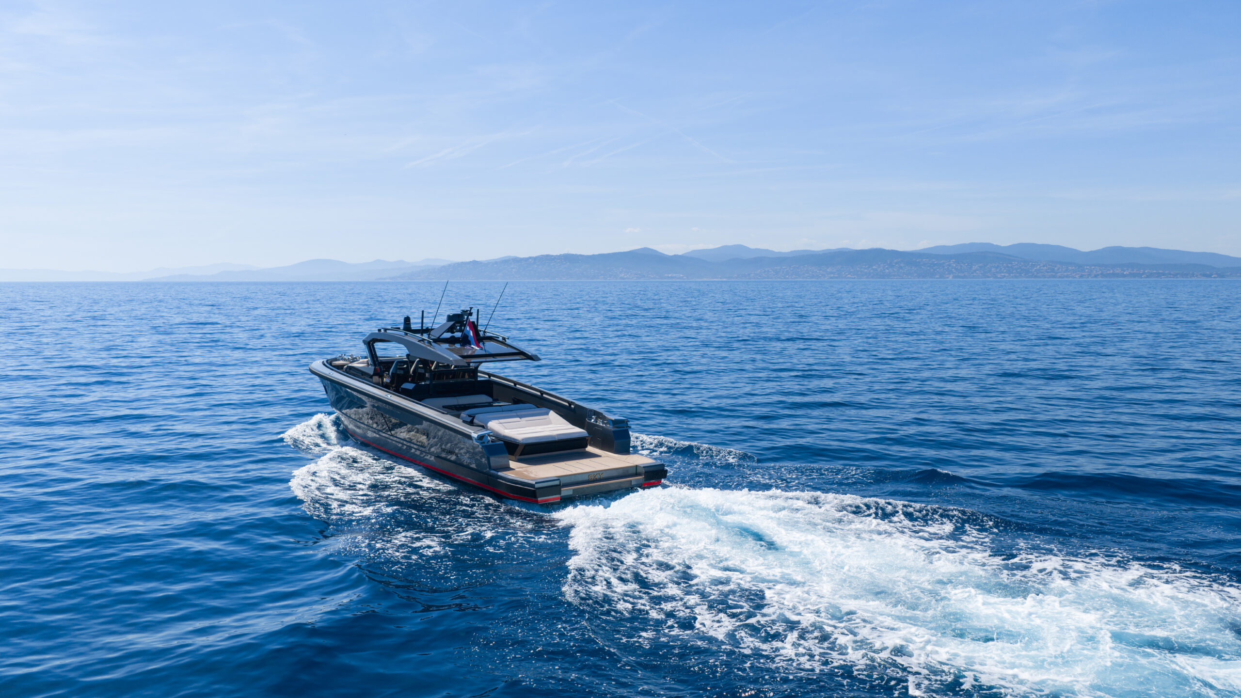 A yacht cruising on the Mediterranean